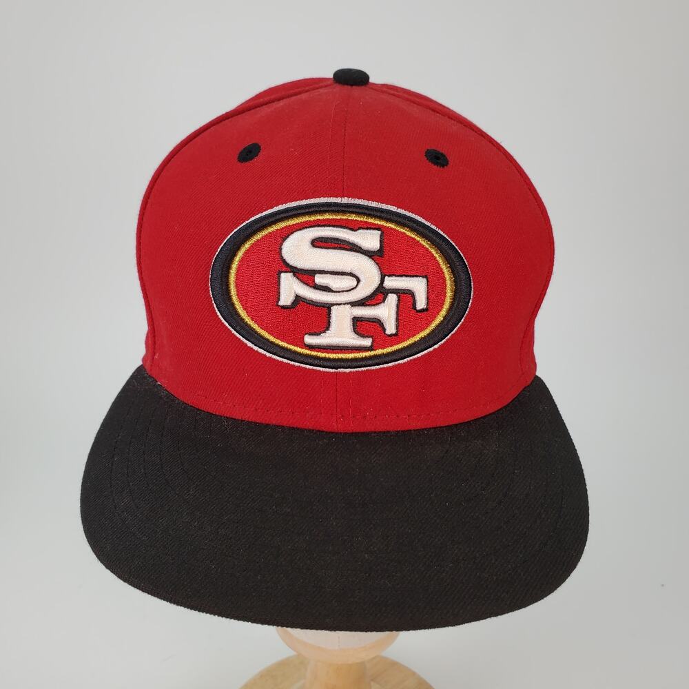 New Era 59FIFTY San Francisco 49ers Fitted Hat Red Black Size 7 1/4‎ NFL Cap